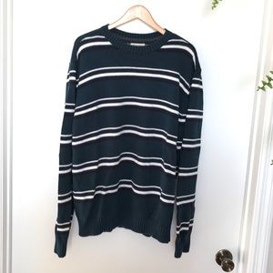{ vintage } 90’s Teal Striped Cotton Knit Sweater